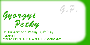 gyorgyi petky business card